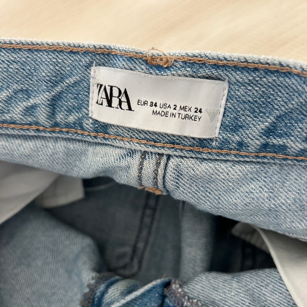 Zara Light Blue Wide-Leg Flared Jeans - Picture 5 of 5
